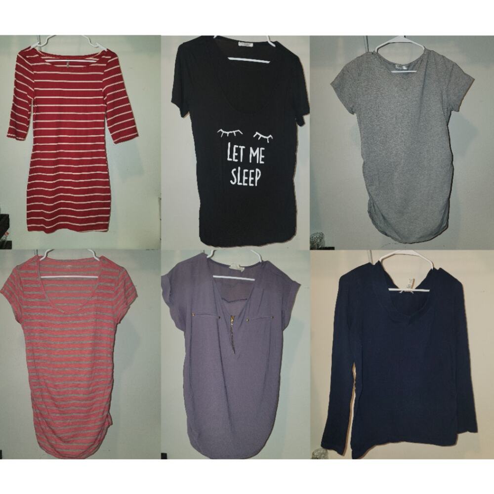 Lot of 6 Womens Misc Brand Maternity Tops Sizes Small to Medium